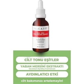 Resim Licape cilt canlandırıcı %10 aha - %2 bha red peeling serum 30ml 