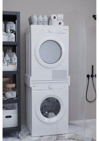 Resim Tina Çamaşır Ve Kurutma Makine Dolabı Beyaz 