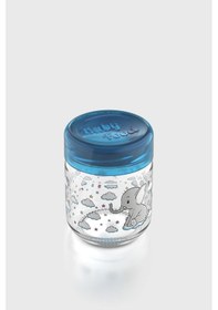 Resim Renga Dolce Desenli 210 Ml Silikon Contalı Cam Mama Kavanozu 222003 Mavi 