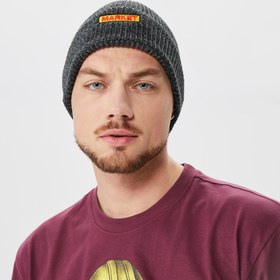 Resim Market Ribbed Knit Erkek Gri Bere 