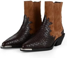 Resim Metal Detaylı Kahverengi Kadın Kovboy Botu Kobe 