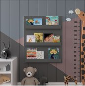 Resim Çocuk Odası Raf / Kitaplık Çr-02 Antrasit Antrasit 