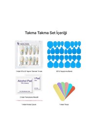 Resim 10'lu Ten Rengi Uzun Balerin Ubl1485 Tekrar Kullanılabilir El Yapımı Protez Takma Tırnak S 