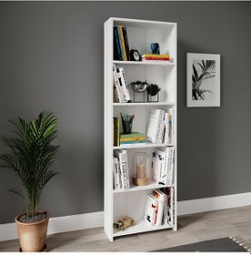 Resim Rosepal Mobilya Micro Dekoratif 5'li Beyaz Kitaplık 