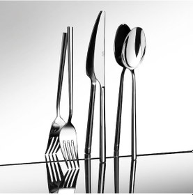 Resim Nehir Gloria Sade 6 Kişilik 36 Parça Çatal Kaşık Bıçak Takımı Çelik 