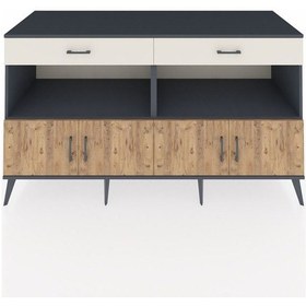 Resim Kronos Konsol 2 Raflı 2 Çekmeceli 4 Kapaklı 176x59x99 Antrasit-ça Antrasit-çam/aytaşı 