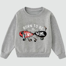 Resim Panios Kids 2'li 1980-awesome Baskılı Erkek Çocuk Gri-siyah Sweatshirt Gri - Siyah4 