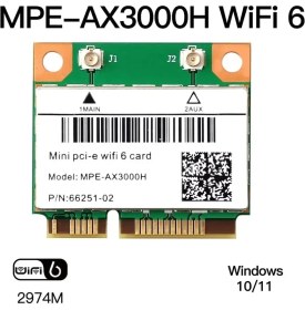 Resim Store Of Wifi MPE-AX3000H Intel Ax200 Çipli Wi-Fi 6 802.11ax Çift Bant 3000 Mbps Half Mini PCI-e Ağ Kartı + Bluetooth 5.2 