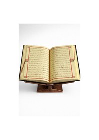 Resim Masaüstü Rahle Klasik Desenli Kur An-ı Kerim Rahle - Bronz 