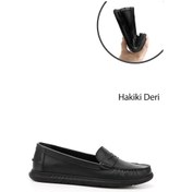 Resim Gönderi R Siyah Rok Hakiki Deri Comfort Loafer Siyah 