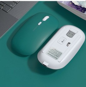 Resim Apple Uyumlu MacBook Şarj Edilebilir Sessiz Mouse Bluetooth + 2.4hz Wifi 