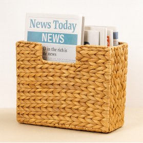 Resim akdenizhome CL-11043 CASA Örgü Hasır Gazetelik – Doğal Örgü Dekoratif Gazete ve Dergilik (38×18×33 cm) 