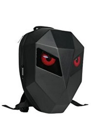 Resim Zampago Sert Kasa USB Şarj Girişli LED Göz Maskeli Motosiklet Sırt Çantası 