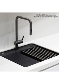 Resim Deante Katlanabilir Kurutma Süzgeci, Çelik Gri 