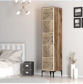 Resim Variant Kumsal 1 Kapılı P Gardrop - Ceviz / Krem 