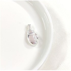 Resim Boks Eldiveni Gümüş Kolye Ucu 2 Cm Beyaz 