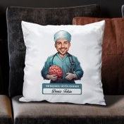 Resim En Başarılı Erkek Beyin Cerrahı Karikatürlü Yastık 