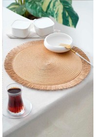 Resim Digithome Acar 6 Lı Amerikan Servisi Supla Yuvarlak Kahverengi 38 Cm Acr-286/20 Kahverengi 