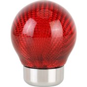 Resim Wondernest Araba Karbon Fiber Desenli Yuvarlak Vites Topuzu Kırmızı Modifiye Vites Kafası Kırmızı 