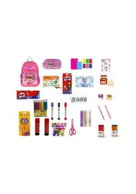 Resim İlkokul Kırtasiye Seti 1 Pembe Çantalı Kız Öğrenci 