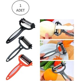 Resim Renkli Saplı 3 Başlı Çelik Soyacak - Soyucu Çok Renkli 