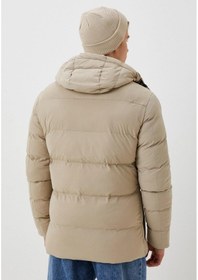 Resim Erkek Şişme Mont Bej Kapüşonlu Termo Dolumlu Ve Iç Astarlı 6 Cep Dik Yaka Mont Ncs Jeans 4988-Bej 