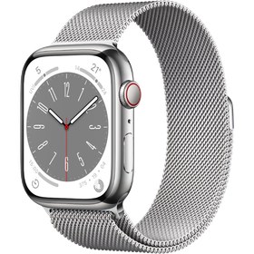 Resim Apple Watch Series 8 GPS + Cellular 45mm Paslanmaz Çelik Kasa Milano Döngüsü Grafit 