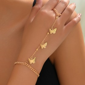 Resim 14K Altın Kaplama Kelebek Charm Zincir Bağlantılı Bilezik - Kadınlar için Vintage Esintili Şık Minimalist Takı, Günlük ve Resmi Etkinlikler İçin Dayanıklı Kararmaya Dirençli Tasarım, Kelebek Takısı, Etkinlik Aksesuarı, Vintage Esintili Takı, Kararmaya Dirençli Yüzey 