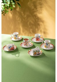 Resim Emsan Cheerful 6'lı Kahve Fincan Takımı 100 Ml Renkli 
