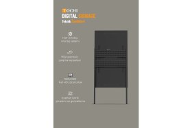 Resim Tochi Ayaklı Digital Signage Vitrin Ekranı 2000-30000 Nıt Yüksek Parlaklık Full Hd 7/24 Reklam Ekranı 86 Inç 