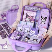 Resim Sanrio için for kuromi Temalı İdari Malzeme Hediye Seti - Mor Malzemeler Kutusu, Yumuşak Tutuşlu Kalem, Defter, Kalem Kutusu ve Aksesuarlar ile Tam Öğrenme Malzemeleri Kiti, Malzemeler Düzenleyici | Sanrio Karakter Kutusu | Dayanıklı Plastik 