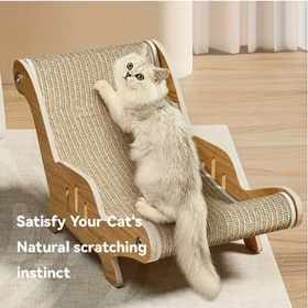 Resim 2'si 1 Arada Ahşap Kedi Tırmalama Şezlongu: Dayanıklı Malzeme, Kolay Montaj, Alan Tasarrufu Sağlayan Tasarım – Evcil Hayvanınız İçin Temel Aksesuar 