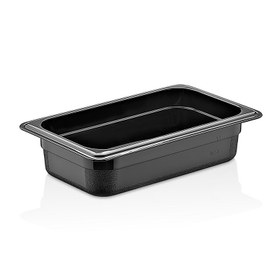 Resim GastroPlast GN1/4-65 mm Polipropilen Gastronorm Küvet, Siyah 