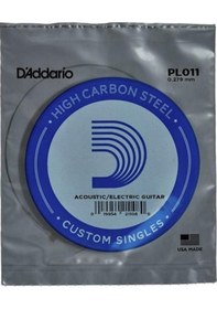 Resim D'addario Pl011 Plain Steel Elektro Ve Akustik Gitar Tek Teli - .011 Aksesuar Yüksek Karbonlu Çelik, Berrak Tizler, Üstün Mukavemet Ve Hem Elektro Hem Akustik Gitar Uyumu 