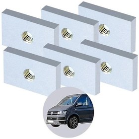 Resim Willowhaven 6 Adet Volkswagen T5 T6 T6.1 Bagaj Rayı Kızağı M8 Dişli Çelik Bloklar 