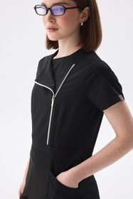 Resim Bayi | K I E V | Siyah Lüks Likralı Hemşire Üniforması - 2XL 