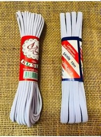 Resim Flea Market 2 Adet Beyaz Bel Paça Don Lastiği (Yuvarlak Ve Yassı) 2 X 10 Metre 2Adetlastikmix 