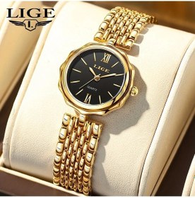 Resim Fochsia Lıge Üç İbreli Kızlar İçin Altın Siyah Kadın Kol Saati Günlük İş Ve Randevu Diğer 