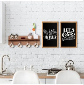 Resim Bk Home Doğal Ahşap Raflı Dekoratif Fincan Askılığı Ve 2’Li Mutfa (551038276) 