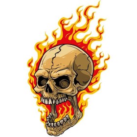 Resim Alevli Kurukafa Kuru Kafa Sticker 01048 