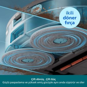 Resim Philips 5000 Serisi Islak Kuru Robot Süpürge, Yüksek Emiş Gücü, Uzun Çalışma Süresi, HomeRun, Lazer Teknolojisi, Beyaz, XU5000/20 
