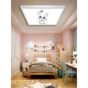 Resim Gökyüzü Panel Genç Odası AVIZE-60 cm x 60 cm -54WATT-LED-6500 Kelvin (Beyaz)-, Hepsiburada Tekli Avize-Minnoş Kedi Avize 