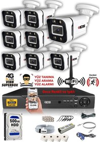 Resim Ids 8 Kameralı 5mp Sony Lensli 1080p Fullhd Gece Renkli Full Kamera Seti Su Geçirmez Cepten İzle Ds 2031hd Wl Set8 500 