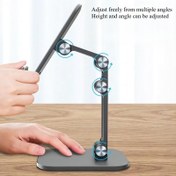 Resim Ayarlanabilir Katlanabilir Cep Telefonu Standı - TV İzlemek, Okumak ve Rahatlamak İçin Taşınabilir ABS Plastik Stand, Çoklu Açılar ve Yükseklikler, Tablet Desteği Yok, TV İzleme Standı | Modern Stand Tasarımı | Dayanıklı Plastik Stand, TV İzleme Standı 