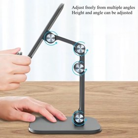 Resim Ayarlanabilir Katlanabilir Cep Telefonu Standı - TV İzlemek, Okumak ve Rahatlamak İçin Taşınabilir ABS Plastik Stand, Çoklu Açılar ve Yükseklikler, Tablet Desteği Yok, TV İzleme Standı | Modern Stand Tasarımı | Dayanıklı Plastik Stand, TV İzleme Standı 