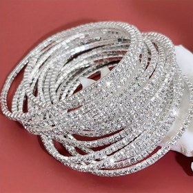 Resim Parlak Taşlı Şık Gümüş Kaplama Tenis Bileklik - Esnek, Ultra İnce 2mm Tasarım Kadınlar İçin | Günlük Kıyafetler & Özel Günler İçin Mükemmel 
