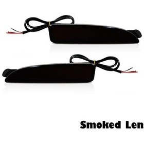 Resim Mazda 3 Sedan İçin/vagon 5 6 Kırmızı Led Araba Arka Tampon Reflektörler Yan Smoked Lens Smoked Lens 