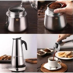 Resim AyrStore 4 Kişilik Çelik Mokapot Espresso Filtre Italyan Kahve Makinesi 