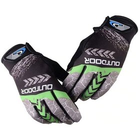 Resim Outdoor Mtb Mevsimlik Tam Parmak Eldiven Yeşil 