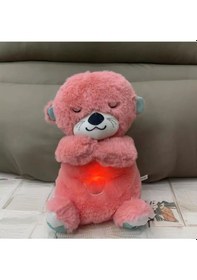 Resim Uyku Arkadaşı Su Samuru Işıklı Hareketli Müzikli Bebek Oyuncakları Pembe Pembe 